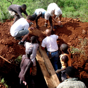 Working together in the dirt.